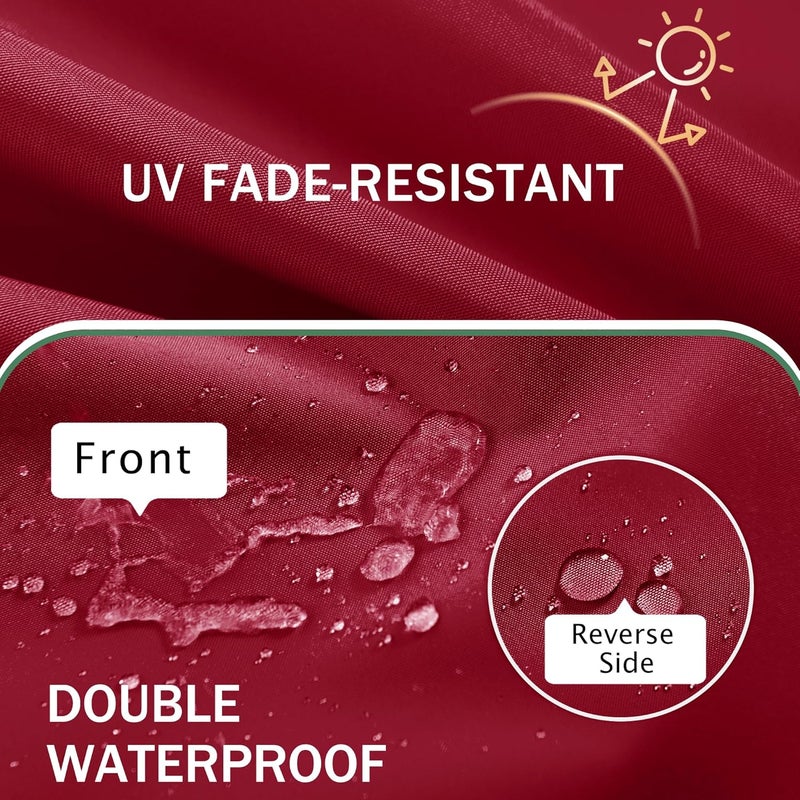 Summsun Outdoor Chair Cushions Set of 4: Waterproof & Fade Resistant Patio Furniture Cushions - 18.5 x 16 x 2 Inch Non Slip Round Corner Seat Cushion Pads with Removable Cover for Garden Yard Lawn, Burgundy - Image 3